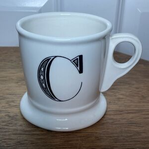 Anthropologie Monogram White Mug “C” Initial
